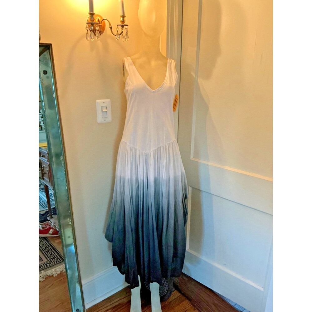 NWT CHELSEA & THEODORE OMBRÉ TIE UP BALLOON BOTTOM MIDI DRESS SZ M